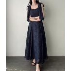 「Meiru」 キャミソールワンピース MEDIUM ネイビー レディース