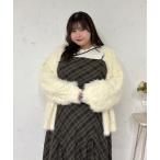 「Louiosy」 ニットカーディガン 4L アイボリー レディース
