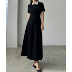 「Louere」 半袖ワンピース LARGE ブラック系その他 レディース