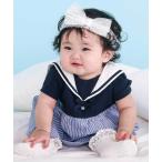  baby [ морской серии ] sailor воротник ska LAP One-piece +bruma выставить baby (70~80cm)
