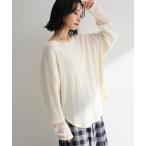 tシャツ 袖チュールリブプルオーバー レディース