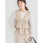 ベスト ジレ (セットアップ可)フリルジップベスト レディース