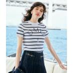 ニット セーター EIMYロゴボーダーニットプルオーバー レディース