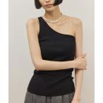 タンクトップ ノースリーブ シルク混ワンショルタンクトップ レディース