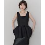 タンクトップ ノースリーブ 2WAYペプラムVネックニット レディース