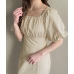 「junoah」 半袖ワンピース SMALL ナチュラル レディース