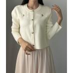「Louere」 ニットカーディガン MEDIUM アイボリー レディース