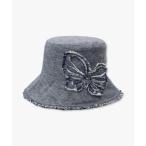 ショッピングau 帽子 ハット デニムバタフライクロッシェ レディース