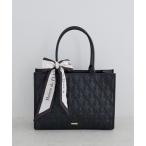 トートバッグ スカーフ付き2ルームリボンキルティングトート レディース