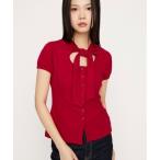 tシャツ FRONT BUTTON TIE TOPS フロントボタンタイトップス 春服 レディース