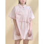 ワンピース ストライプフリルミニワンピース