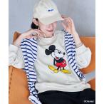 トレーナー スウェット 「MICKEY MOUSE」ヴィンテージライク プリントスウェット レディース