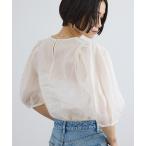 ブラウス シャツ 「WEB限定」ラメドット刺繍ボリュームスリーブブラウス / イージーケア レディース