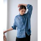 ブラウス シャツ デニム風加工シャツ レディース