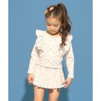 ショッピングswim 水着 「SWIM」「UV カット」花柄フリルラッシュガード・スカパンセット キッズ 子供 女の子