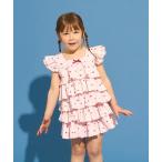 ショッピングキッズ 水着 女の子 水着 「SWIM」「UVカット」ティアードトップス・ティアードスカートセパレート水着 キッズ 子供 女の子