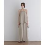 ショッピングサテン パンツ ライトサテンギャザーワイドパンツ レディース