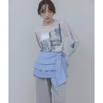 ショッピングラップ スカート ティアードフリル ストライプ ラップスカート