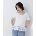 tシャツ レースドッキングフリルカットソー レディース