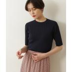 「N.（N. Natural Beauty Basic）」 半袖ニット MEDIUM ネイビー レディース