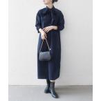 「SHIPS any」 長袖ワンピース ONE SIZE ネイビー レディース