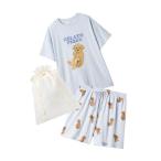 パジャマ ルームウェア 「ラッピング済み」ドッグワンポイントTシャツ＆ショートパンツSET レディース