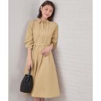 ワンピース ベルト付きタックシャツワンピース「洗濯機OK/イージーアイロン」
