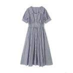 「NATURAL BEAUTY BASIC」 半袖ワンピース MEDIUM ブルー レディース