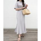 「LAUIR」 半袖ワンピース LARGE ライトグレー レディース