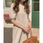 「LAUIR」 半袖ワンピース LARGE クリーム レディース