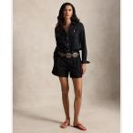 パンツ プリーテッド コットン ショートパンツ レディース