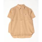 ブラウス シャツ オーバーサイズ フィット リネン ショートスリーブ シャツ レディース