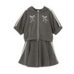 ショッピングメゾピアノ セットアップ 「人気商品再入荷」「直営店で取り扱い無し」ラメミニ裏毛ジップパーカ＆フレアスカパンセットアップ キッズ 子供服 女の子