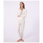 パジャマ ルームウェア ハートプリント長袖パジャマ レディース