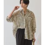 ブラウス シャツ 「接触冷感・イージーケア」シアーチェックシャツ レディース