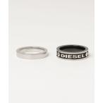 [DIESEL] кольцо 9 серебряный × черный мужской 