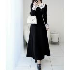 「mily bilet」 長袖ワンピース LARGE ブラック レディース