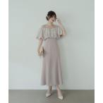 ドレス レースバルーンオフショルダードレス