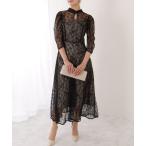 「Lace Ladies」 7分袖ワンピース S グレー レディース