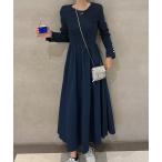 「junoah」 ドッキングワンピース X-LARGE ネイビー レディース