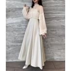 「junoah」 キャミソールワンピース X-LARGE アイボリー レディース