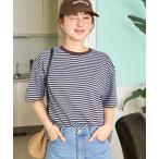 tシャツ 限定展開　ビッグシルエット 半袖 ボーダー Tシャツ レディース