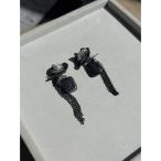 ピアス 「musk」ブラックメノウ石と�
