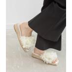 サンダル エアリーフラワーミュールサンダル レディース