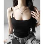  топ [ cup имеется ] квадратное ремешок на шею тонкий топ | square neck strap slim camisole