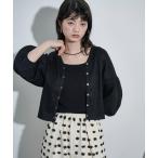 カーディガン 2wayバルーンスリーブVネックリブカーデ レディース
