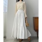 「Louere」 ロングスカート MEDIUM ホワイト レディース