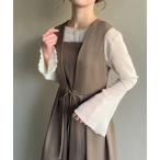 「junoah」 サロペットスカート MEDIUM モカ レディース
