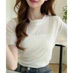 tシャツ シワ加工メローデザイン ハイネック 半袖カットソー レディース