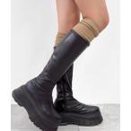 靴下 WEGO/「26年春新作」切替リブニーハイソックス レディース